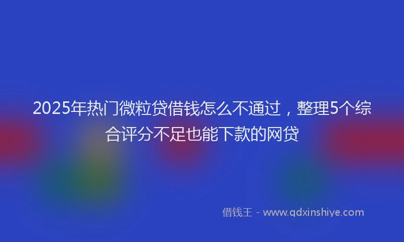 2025年热门微粒贷借钱怎么不通过，整理5个综合评分不足也能下款的网贷