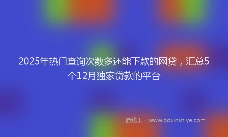 2025年热门查询次数多还能下款的网贷，汇总5个12月独家贷款的平台