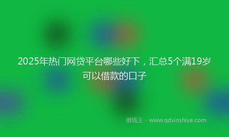 2025年热门网贷平台哪些好下，汇总5个满19岁可以借款的口子