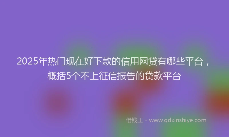 2025年热门现在好下款的信用网贷有哪些平台，概括5个不上征信报告的贷款平台