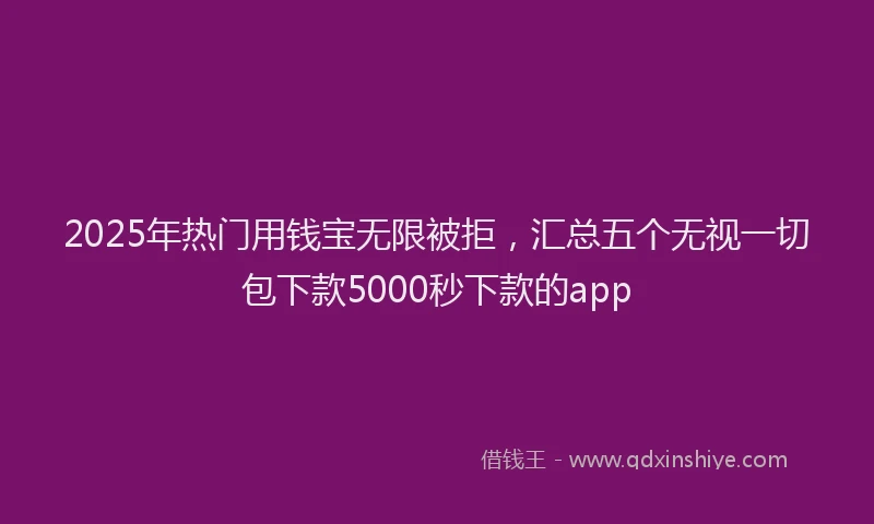 2025年热门用钱宝无限被拒，汇总五个无视一切包下款5000秒下款的app