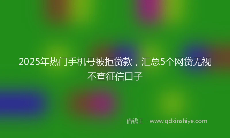 2025年热门手机号被拒贷款，汇总5个网贷无视不查征信口子