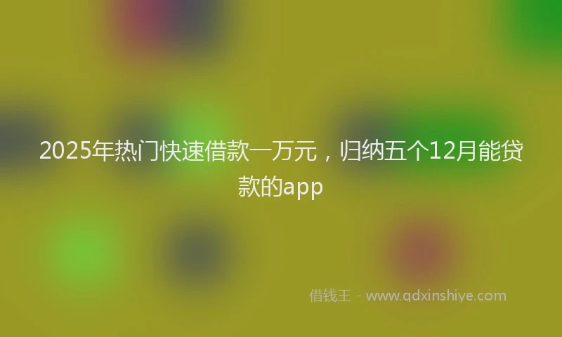 2025年热门快速借款一万元，归纳五个12月能贷款的app