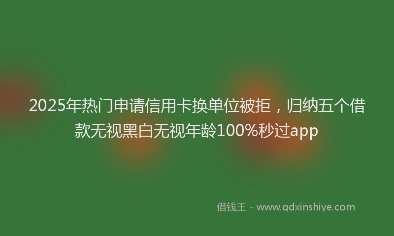2025年热门申请信用卡换单位被拒，归纳五个借款无视黑白无视年龄100%秒过app
