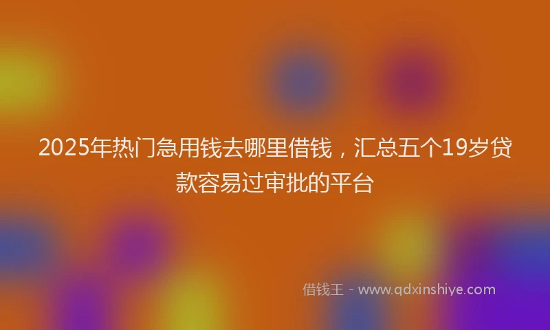 2025年热门急用钱去哪里借钱，汇总五个19岁贷款容易过审批的平台