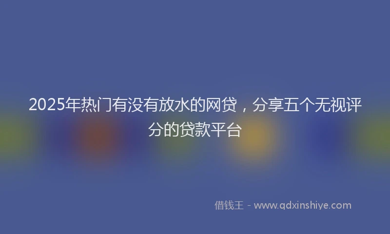2025年热门有没有放水的网贷，分享五个无视评分的贷款平台