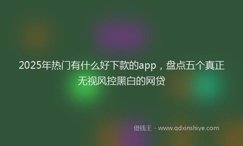 2025年热门有什么好下款的app，盘点五个真正无视风控黑白的网贷