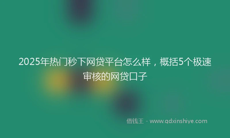 2025年热门秒下网贷平台怎么样，概括5个极速审核的网贷口子