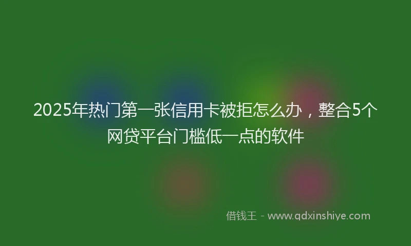 2025年热门第一张信用卡被拒怎么办，整合5个网贷平台门槛低一点的软件