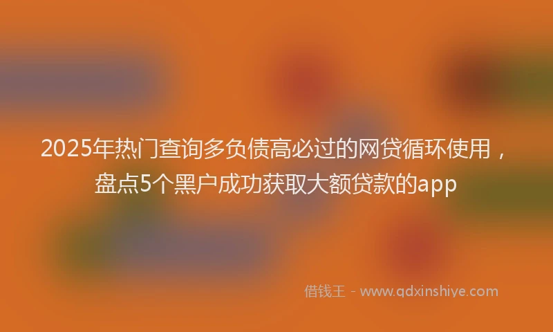 2025年热门查询多负债高必过的网贷循环使用，盘点5个黑户成功获取大额贷款的app