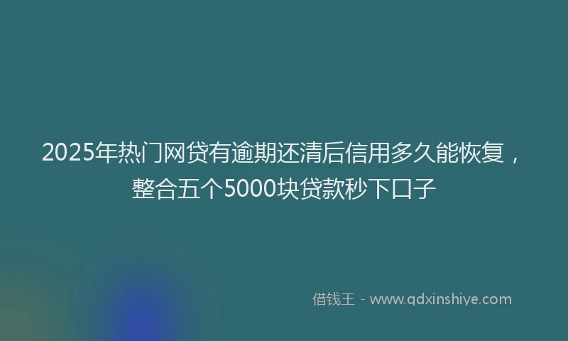 2025年热门网贷有逾期还清后信用多久能恢复，整合五个5000块贷款秒下口子