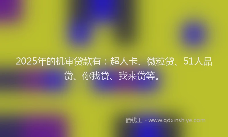 2025年的机审贷款有：超人卡、微粒贷、51人品贷、你我贷、我来贷等。