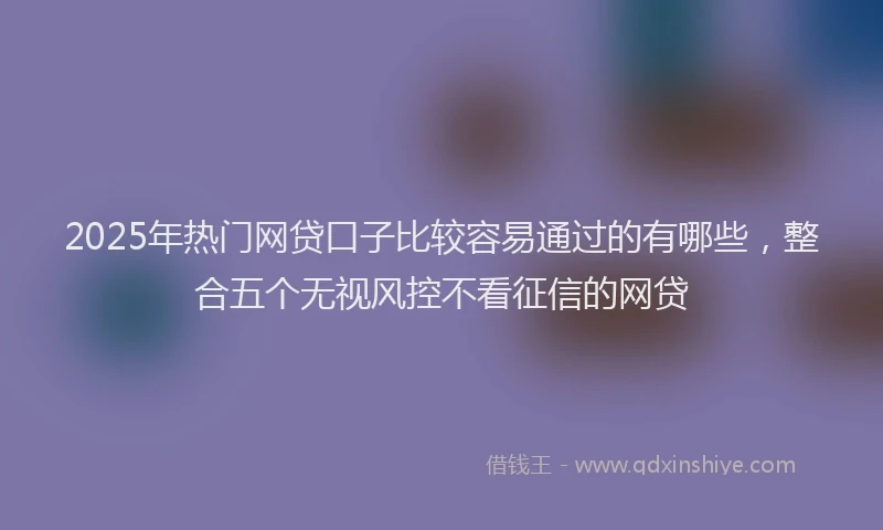 2025年热门网贷口子比较容易通过的有哪些，整合五个无视风控不看征信的网贷