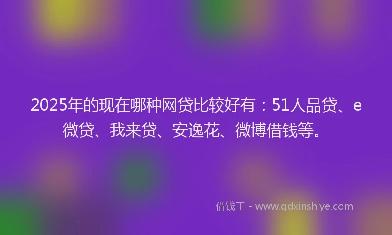 2025年的现在哪种网贷比较好有：51人品贷、e微贷、我来贷、安逸花、微博借钱等。