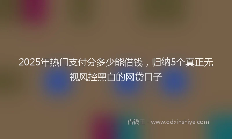 2025年热门支付分多少能借钱，归纳5个真正无视风控黑白的网贷口子