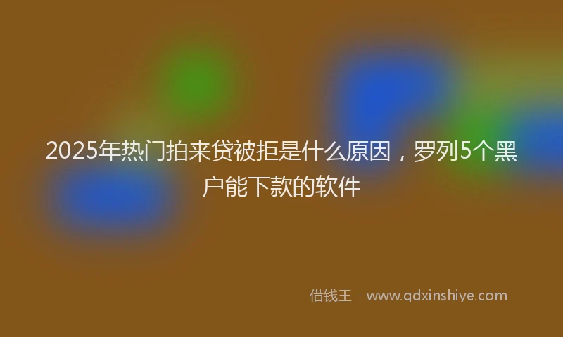 2025年热门拍来贷被拒是什么原因，罗列5个黑户能下款的软件
