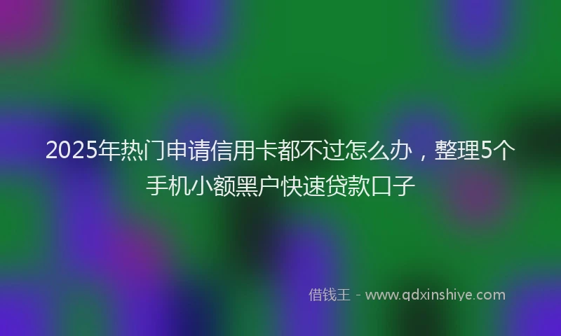 2025年热门申请信用卡都不过怎么办，整理5个手机小额黑户快速贷款口子