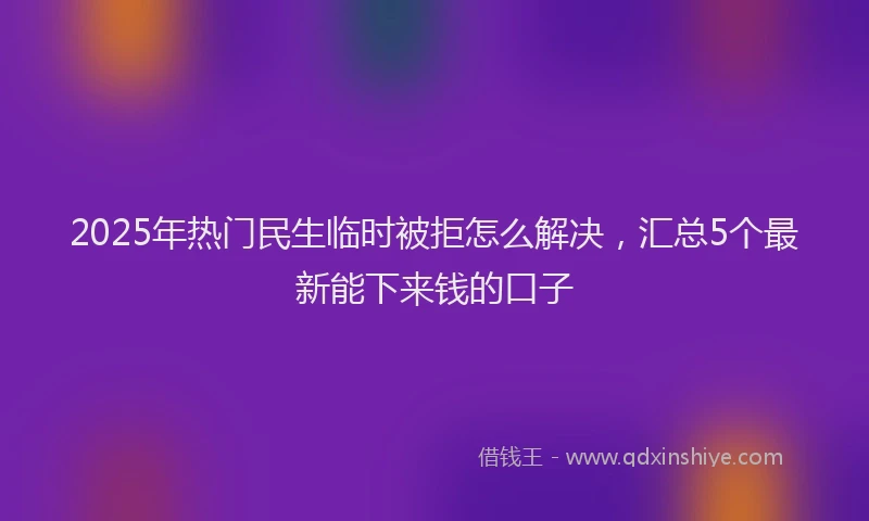 2025年热门民生临时被拒怎么解决，汇总5个最新能下来钱的口子