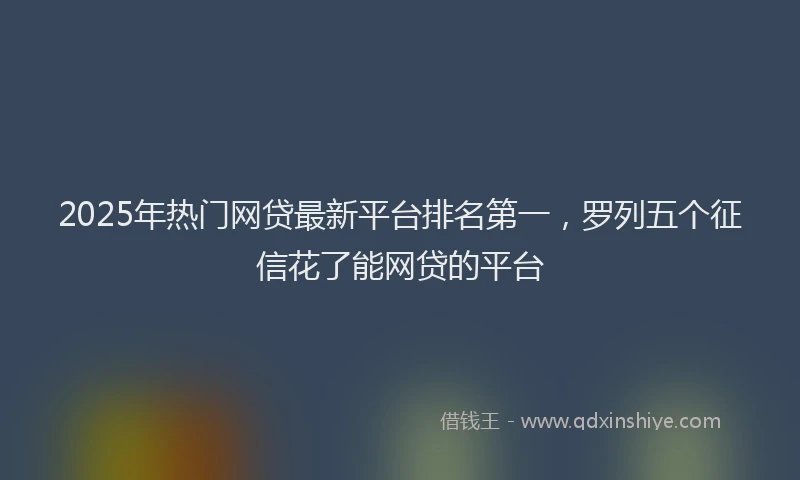2025年热门网贷最新平台排名第一，罗列五个征信花了能网贷的平台