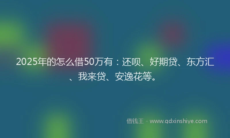 2025年的怎么借50万有：还呗、好期贷、东方汇、我来贷、安逸花等。