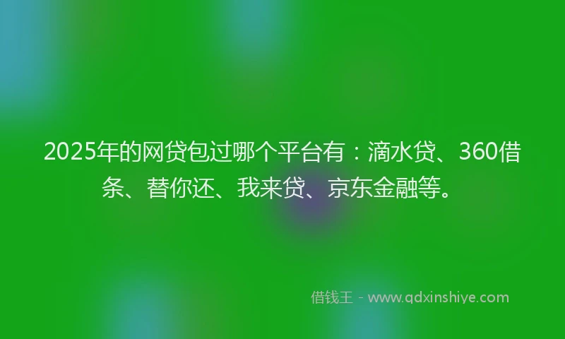 2025年的网贷包过哪个平台有：滴水贷、360借条、替你还、我来贷、京东金融等。