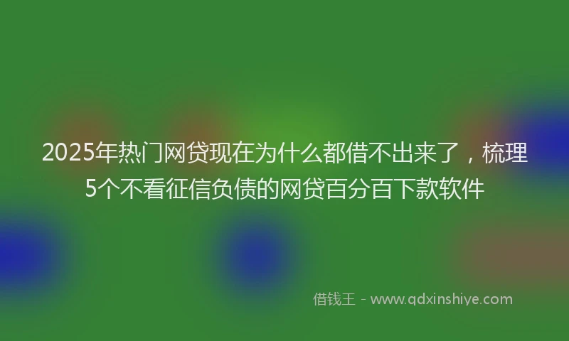 2025年热门网贷现在为什么都借不出来了，梳理5个不看征信负债的网贷百分百下款软件