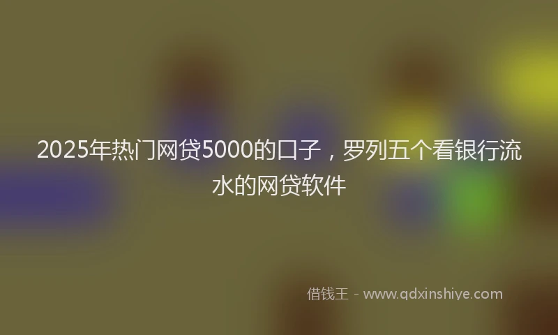2025年热门网贷5000的口子，罗列五个看银行流水的网贷软件