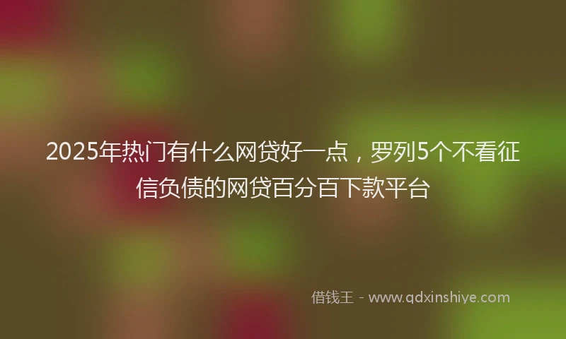 2025年热门有什么网贷好一点，罗列5个不看征信负债的网贷百分百下款平台
