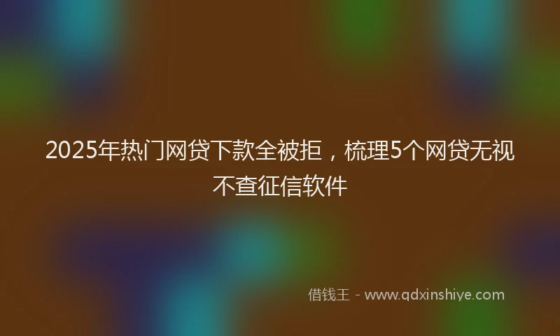 2025年热门网贷下款全被拒，梳理5个网贷无视不查征信软件