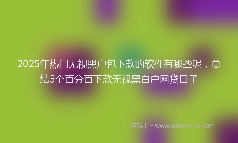 2025年热门无视黑户包下款的软件有哪些呢，总结5个百分百下款无视黑白户网贷口子