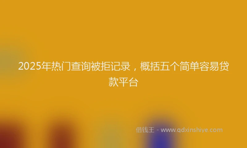 2025年热门查询被拒记录，概括五个简单容易贷款平台