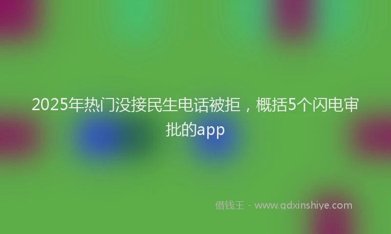 2025年热门没接民生电话被拒，概括5个闪电审批的app