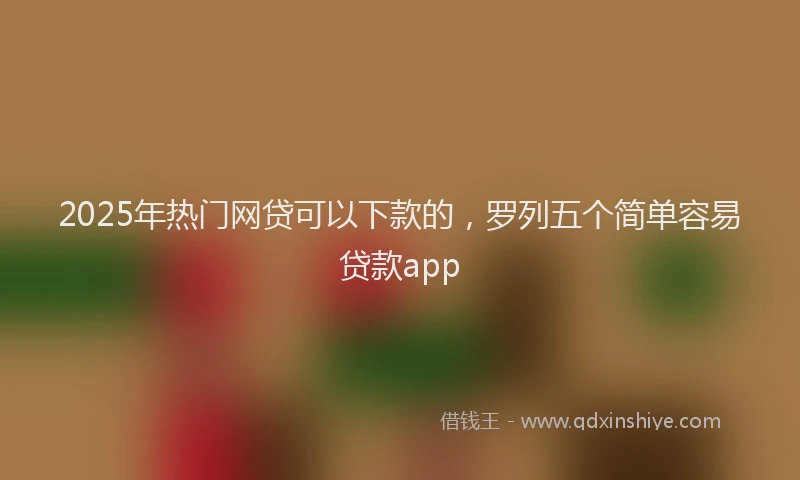 2025年热门网贷可以下款的，罗列五个简单容易贷款app