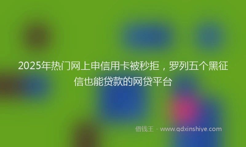 2025年热门网上申信用卡被秒拒，罗列五个黑征信也能贷款的网贷平台