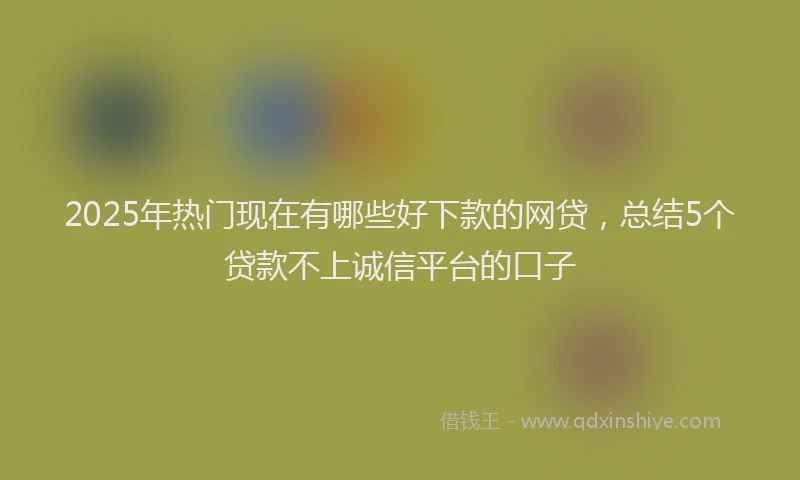 2025年热门现在有哪些好下款的网贷，总结5个贷款不上诚信平台的口子