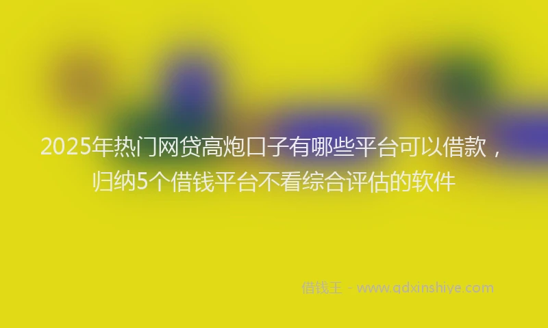 2025年热门网贷高炮口子有哪些平台可以借款，归纳5个借钱平台不看综合评估的软件