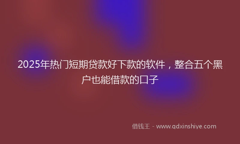 2025年热门短期贷款好下款的软件，整合五个黑户也能借款的口子