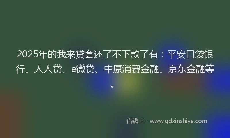 2025年的我来贷套还了不下款了有：平安口袋银行、人人贷、e微贷、中原消费金融、京东金融等。