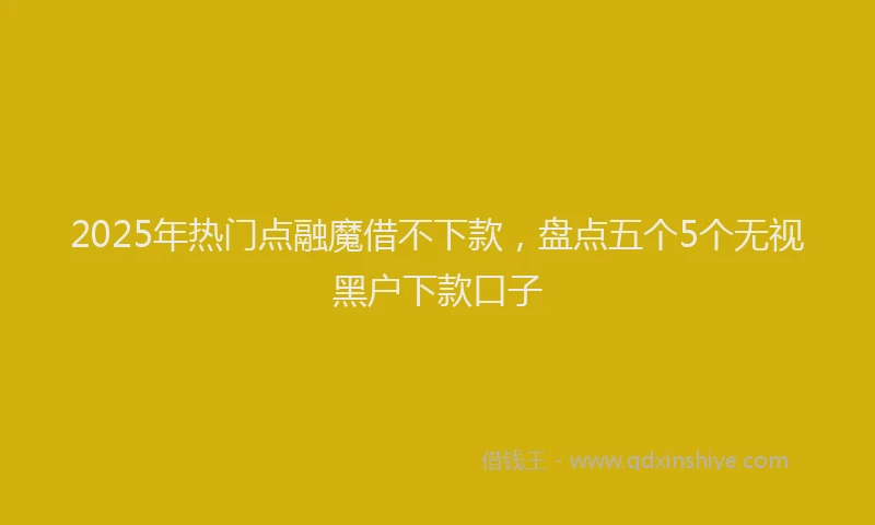 2025年热门点融魔借不下款，盘点五个5个无视黑户下款口子