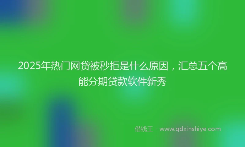 2025年热门网贷被秒拒是什么原因，汇总五个高能分期贷款软件新秀