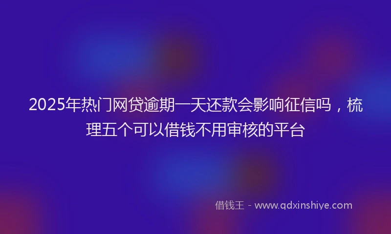 2025年热门网贷逾期一天还款会影响征信吗，梳理五个可以借钱不用审核的平台
