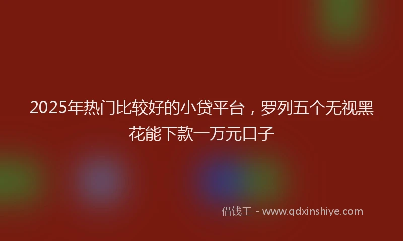 2025年热门比较好的小贷平台，罗列五个无视黑花能下款一万元口子