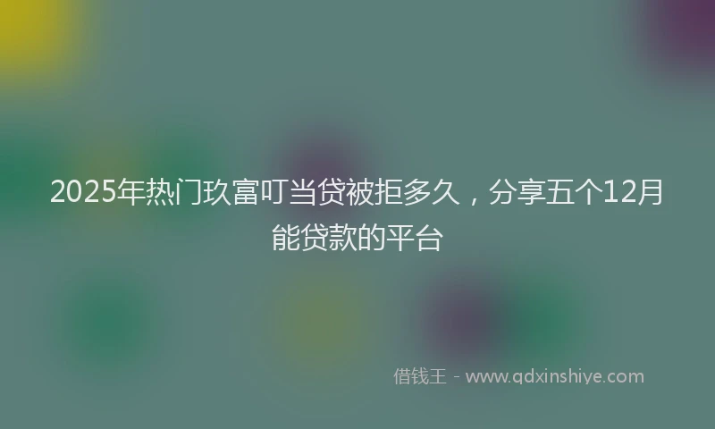 2025年热门玖富叮当贷被拒多久，分享五个12月能贷款的平台