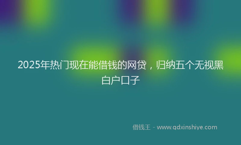 2025年热门现在能借钱的网贷，归纳五个无视黑白户口子