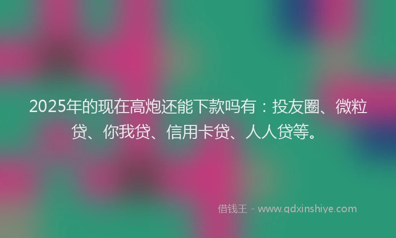 2025年的现在高炮还能下款吗有：投友圈、微粒贷、你我贷、信用卡贷、人人贷等。