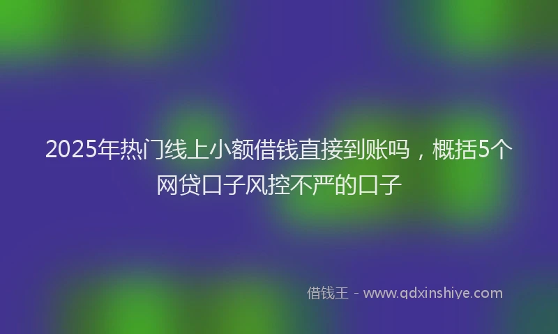 2025年热门线上小额借钱直接到账吗，概括5个网贷口子风控不严的口子
