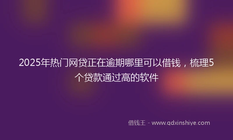 2025年热门网贷正在逾期哪里可以借钱，梳理5个贷款通过高的软件