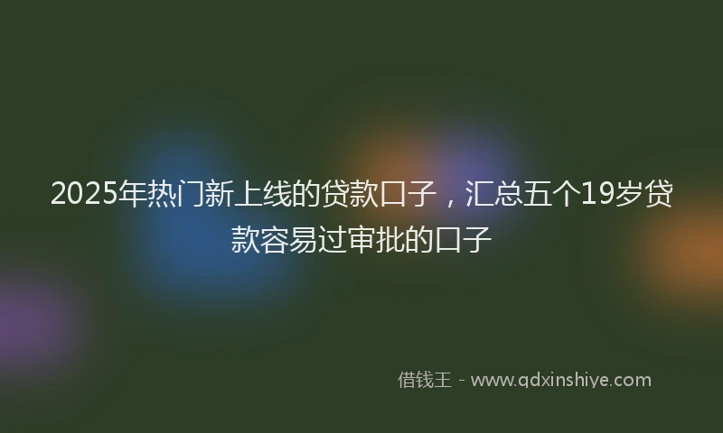 2025年热门新上线的贷款口子，汇总五个19岁贷款容易过审批的口子