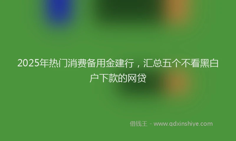 2025年热门消费备用金建行，汇总五个不看黑白户下款的网贷