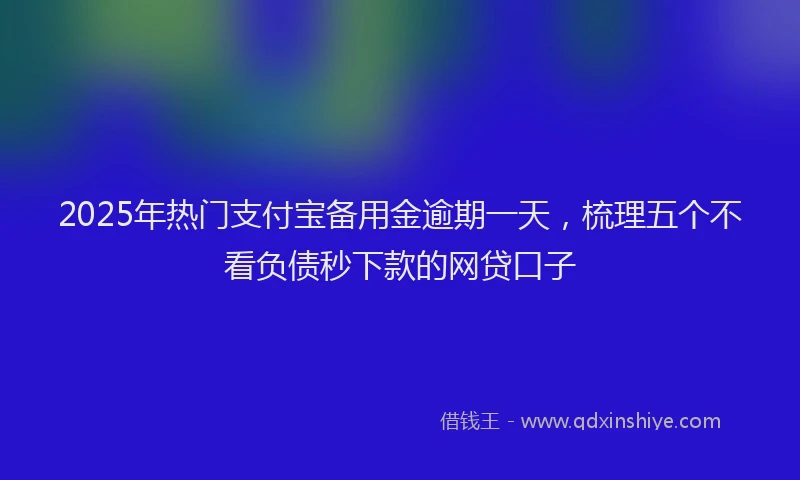 2025年热门支付宝备用金逾期一天，梳理五个不看负债秒下款的网贷口子